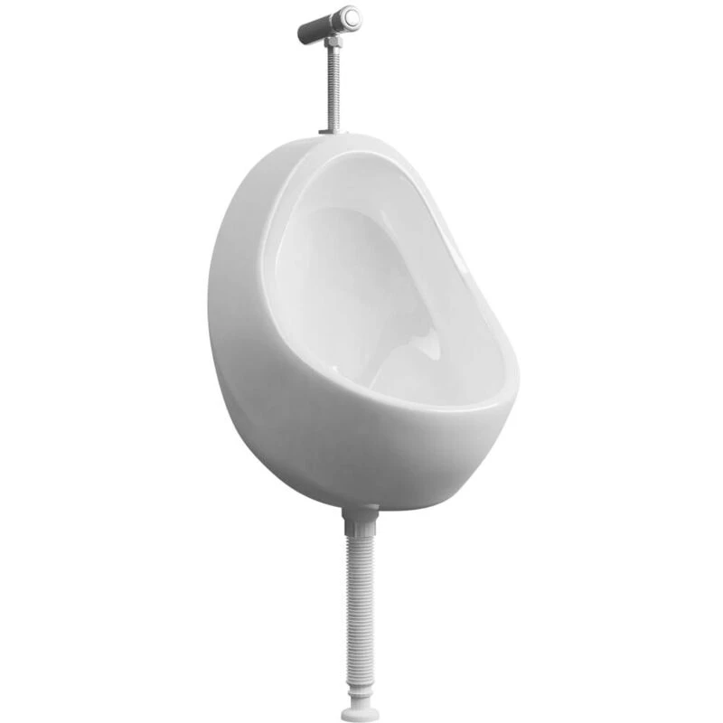 Image of Vidaxl Wall Hung Urinal With Flush Valve Ceramic White 143990