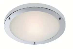 Image of Rondo LED 24 Light Flush Ceiling Light Chrome, Opal Glass IP44