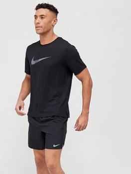 Image of Nike Run Dri-Fit Run Division Miler T-Shirt - Black, Size L, Men