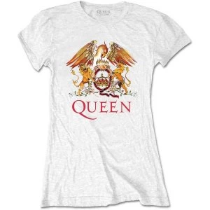 Image of Queen - Classic Crest Womens XX-Large T-Shirt - White