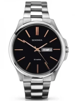 Sekonda Mens Black Stainless Steel Bracelet Watch 1097