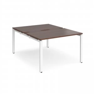 image of Adapt II Back to Back Desk s 1200mm x 1600mm - White Frame Walnut top