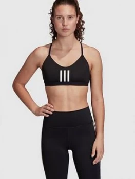 Image of adidas Am 3 Stripe Mesh Bra, Black, Size 2Xs, Women
