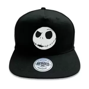 Image of Nightmare Before Christmas Jack Skellington Face Snapback Cap (One Size) (Black/White)