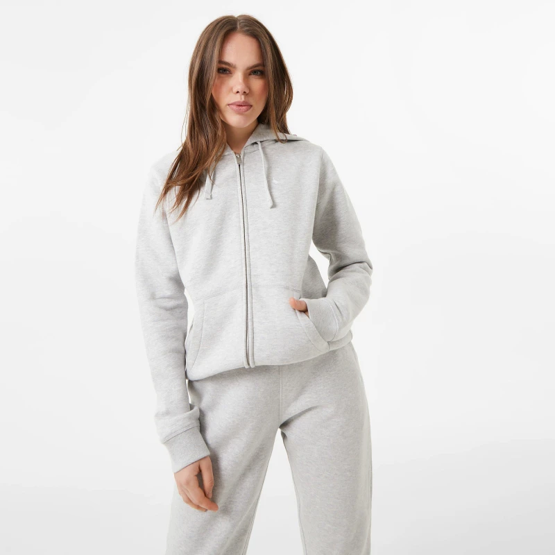 Image of Jack Wills Pheasant Logo Zip Hoodie - Grey Grey 6