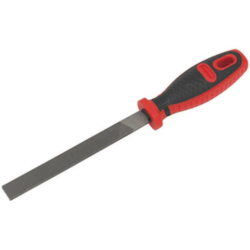 Image of Loops 150mm Flat Engineers Hand File - Double Cut - Coarse - Comfort Grip Handle Multi