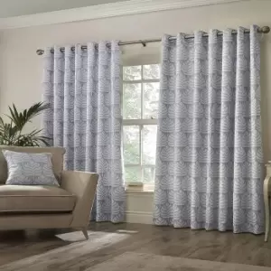Image of Paoletti Horto Eyelet Curtains (46in x 56in) (Blue)