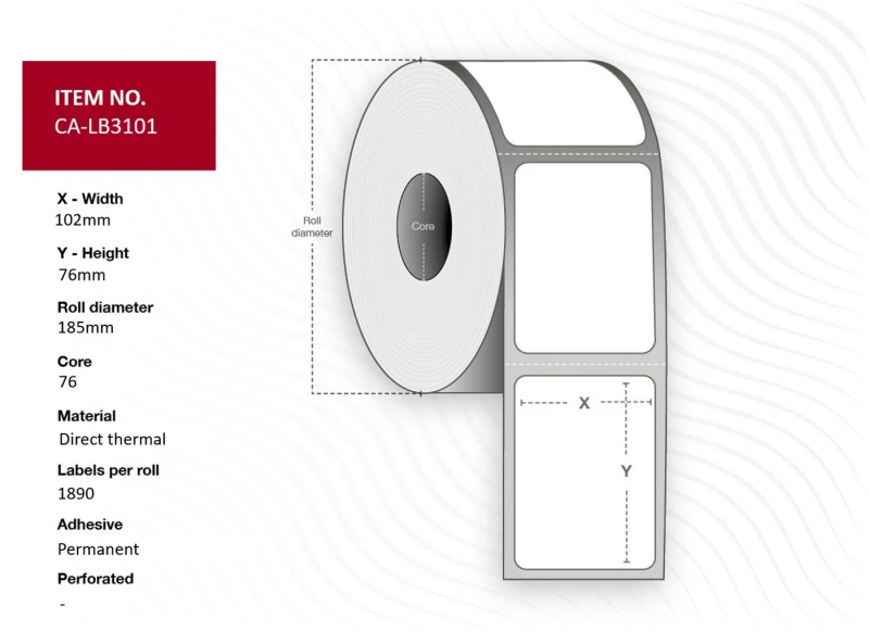 Image of Capture CA-LB3101 printer label White