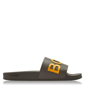 Image of Hugo Boss Bay Pool Slides Green Size 10 Men