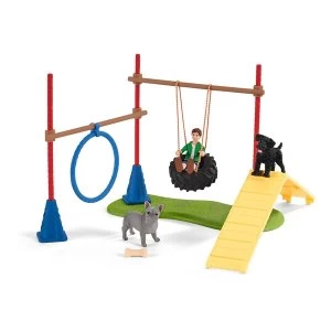 Image of SCHLEICH Farm World Puppy Agility Training Toy Figure Set