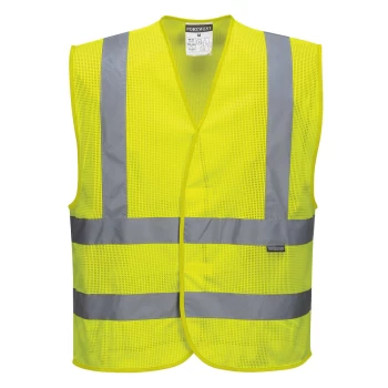 image of Portwest MeshAir Class 2 Hi Vis Waistcoat Yellow 4XL / 5XL