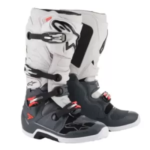 Alpinestars Tech 7 Dark Gray Light Gray Red Fluo US 10