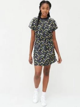 image of Adidas Originals All Over Print T-Shirt Dress - Multi