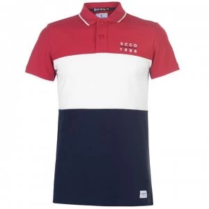 image of SoulCal Deluxe 3 Panel Polo Shirt - Red/Navy/White