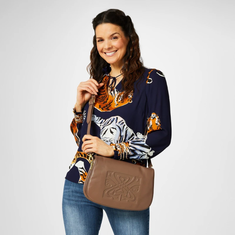 Image of Biba Biba Leather Filigree Bag - Grey Grey One Size