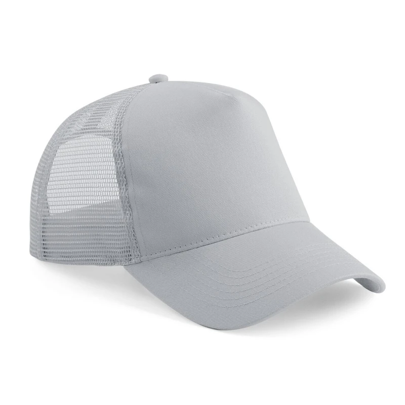 Image of Beechfield Beechfield Men Half Mesh Trucker Cap Headwear Pack of 2 in Light Grey Light Grey One Size Male 5059269086466