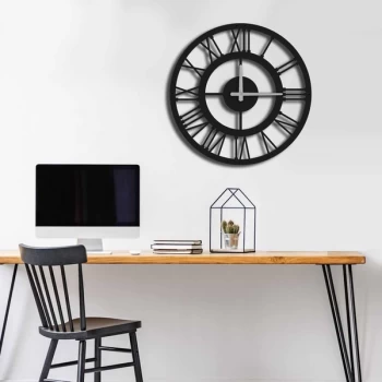 image of MTS - 002 Black Decorative Metal Wall Clock