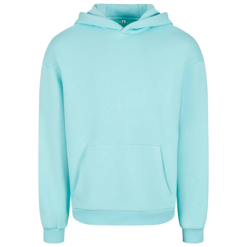 Image of Build Your Brand Mens Fluffy Pullover Hoodie in Turquoise Size: Large Turquoise Male L