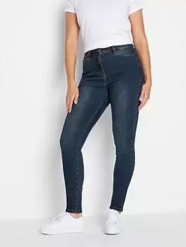 Image of Long Tall Sally Washed Blue Ava Skinny Jean 34in, Blue, Size 10, Length 36, Women