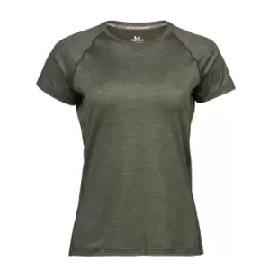Image of Tee Jays Womens/Ladies Cool Dry Short Sleeve T-Shirt (2XL) (Olive Melange)