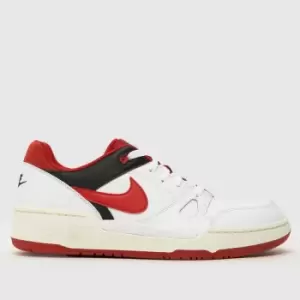 Image of Nike full force lo trainers in white & red