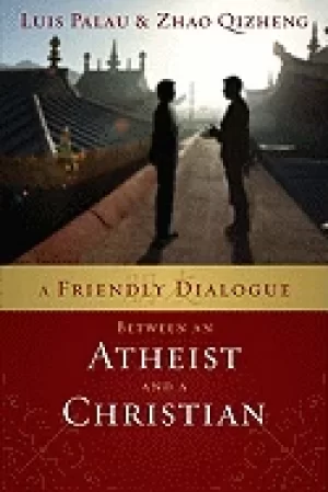 Image of friendly dialogue between an atheist and a christian