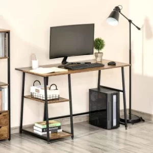 Image of Acrez Writing Desk with 2 Shelves, Brown