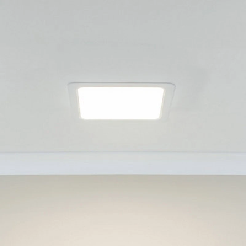 Image of ValueLights Lacey Square IP44 Bathroom Flush or Recessed Integrated LED Ceiling Light White