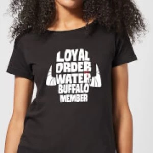 image of The Flintstones Loyal Order Of Water Buffalo Member Womens T-Shirt - Black