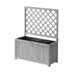 image of Wooden Trellis Grey Timber Planter