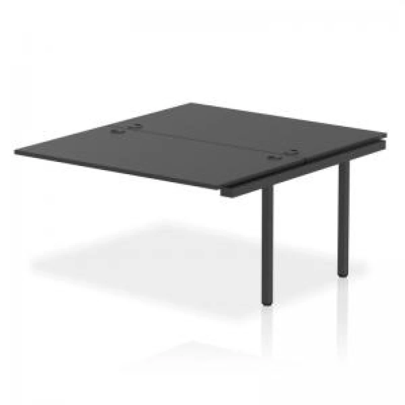 Image of Impulse Impulse Bench B2B Ext Kit 1400 Black Frame Office Bench Desk Black IMBXT14BLKB