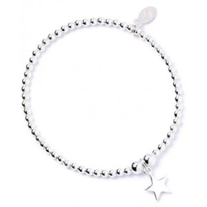 image of Star Charm Sterling Silver Ball Bracelet