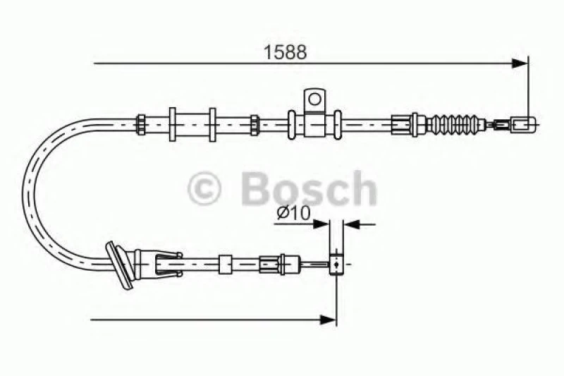 Image of Bosch 1 987 482 246 Brake Cable 1588mm Cable,parking brake (124)