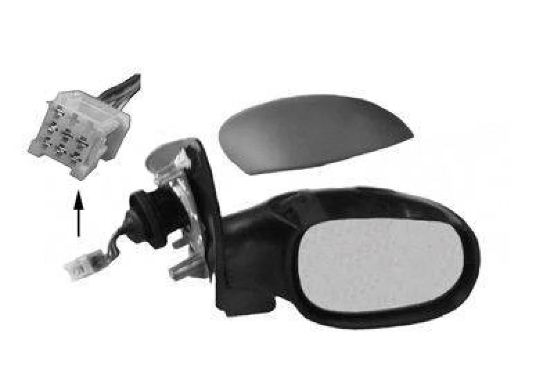 Image of VAN WEZEL 4028808 Wing mirror * HAGUS * Right, with temperature sensor, primed Outside Mirror (50)