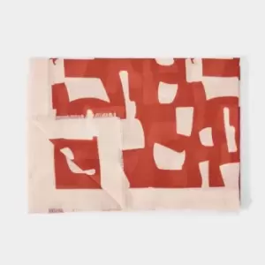 Image of Pink Abstract Block Scarf Red / Pale Pink KLS425
