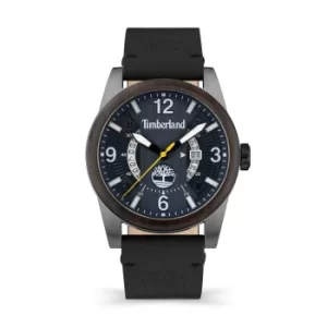 Timberland Ferndale Black Leather Strap Watch Blue Dial