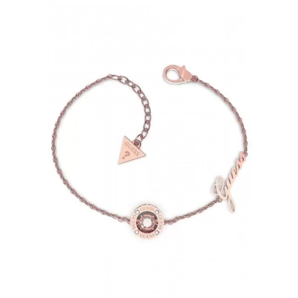 Image of Ladies Rose Gold Plated Charm Crystals Bracelet UBB01462RGL