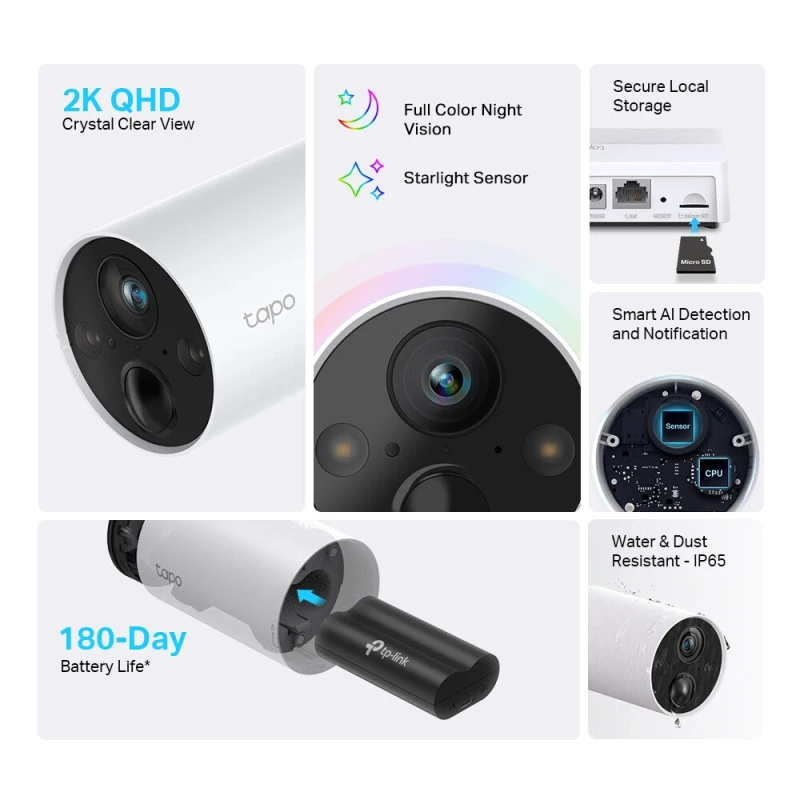 Image of TP Link TP Link Tapo Smart Wire-Free Security Camera System, 1-Camera System TAPO C420S1