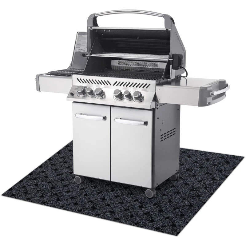Image of RugsX Vectra 900 Protective Grill Mat For Terrace, Outdoor - Anthracite 100X120 Cm