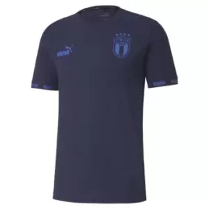 Puma Italy Football T Shirt Mens - Blue