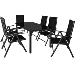 6 Seat Garden Dining Set Bern Anthracite Aluminium