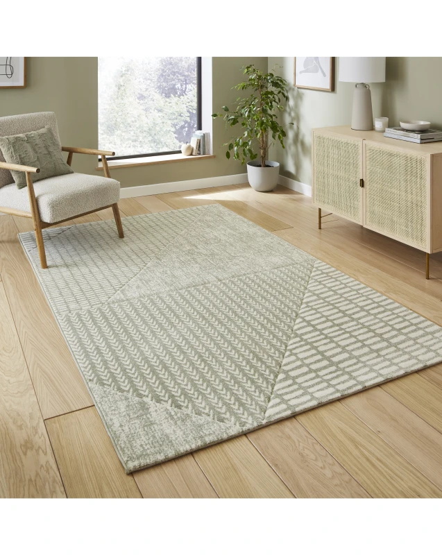 Image of Catherine Lansfield Catherine Lansfield Larsson Abstract Rug Sage Green - Catherine Lansfield - Size: 160X230 Sage Green 160X230 MP90812