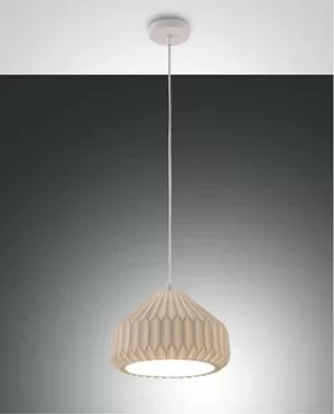 Image of Vigor Dome Pendant Ceiling Lights White Glass, E27