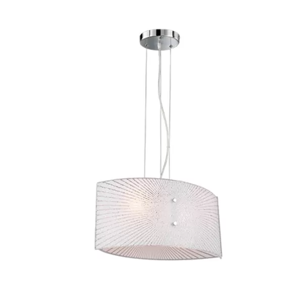 Image of Elisa Modern 2 Light Cylindrical Pendant Ceiling Light Chrome