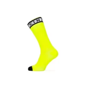 Image of Sealskinz Waterproof Warm Weather Mid Length Sock with Hydrostop - Yellow