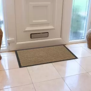 Image of JVL Vienna Lines Pattern Scraper Doormat Natural