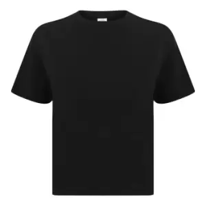 Image of Skinni Fit Womens/Ladies Cropped Boxy T-Shirt (L) (Black)