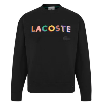 Image of Lacoste Lacoste Multi Word CN Sweatshirt - Black 031