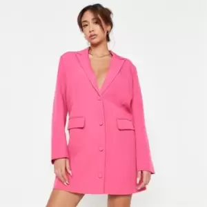 image of Missguided Oversized Single Breated Blazer Dress - Pink