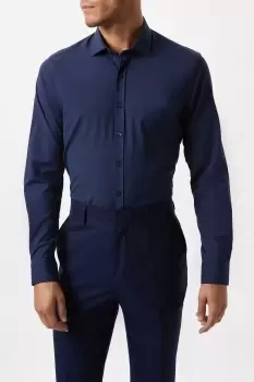Image of Navy Slim Fit Performance Formal Shirt